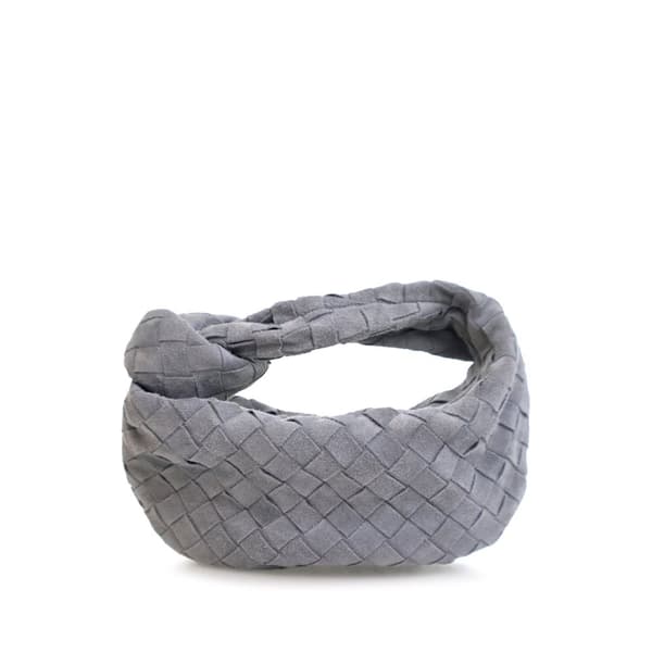 Pre-owned Bottega Veneta Mini Suede Intrecciato Jodie Gray