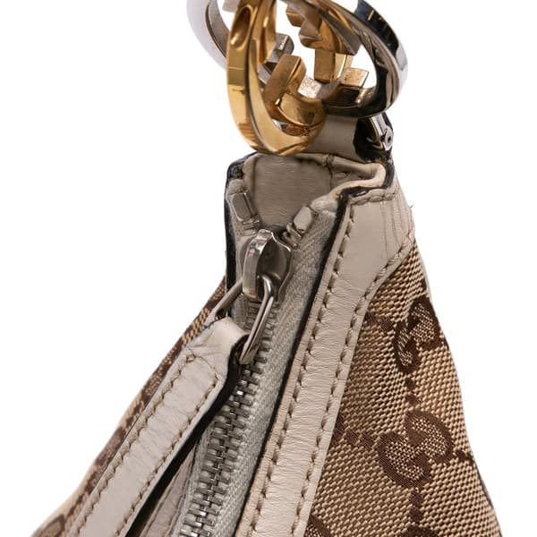 Pre-owned Gucci GG Canvas Twins Hobo Brown