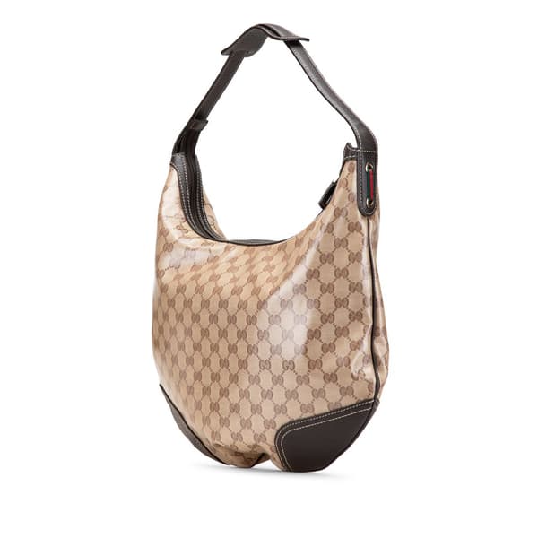 Pre-owned Gucci GG Crystal Princy Hobo Brown