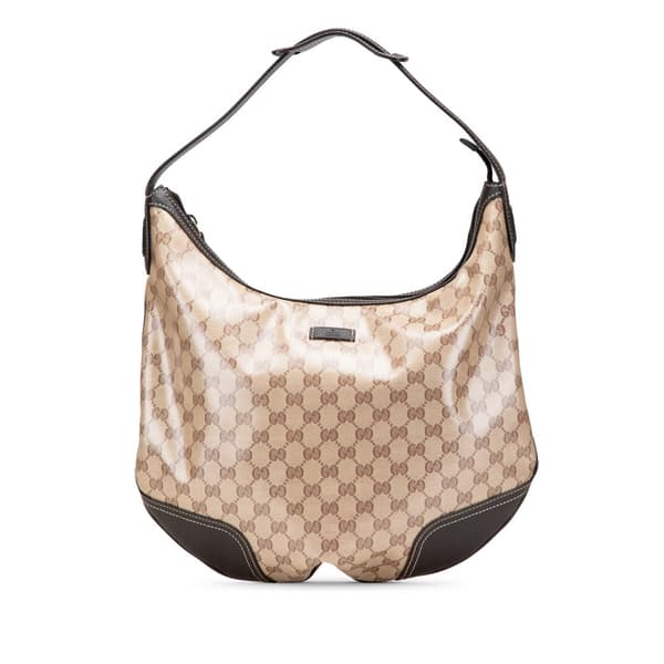 Pre-owned Gucci GG Crystal Princy Hobo Brown