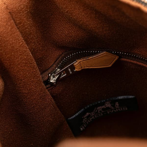 Pre-owned Hermès Toile Saxo MM Brown