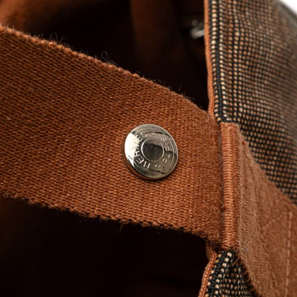 Pre-owned Hermès Toile Saxo MM Brown