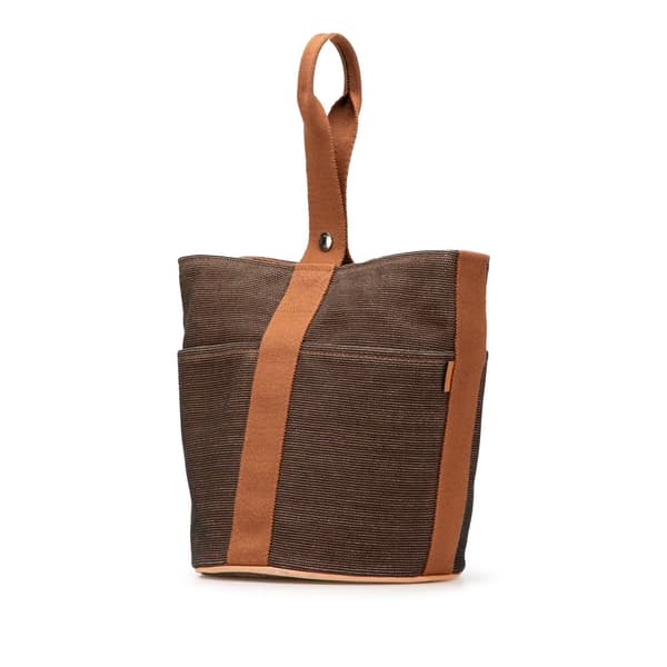 Pre-owned Hermès Toile Saxo MM Brown