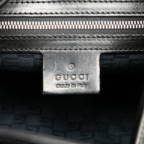 Pre-owned Gucci Canvas Reins Hobo Black