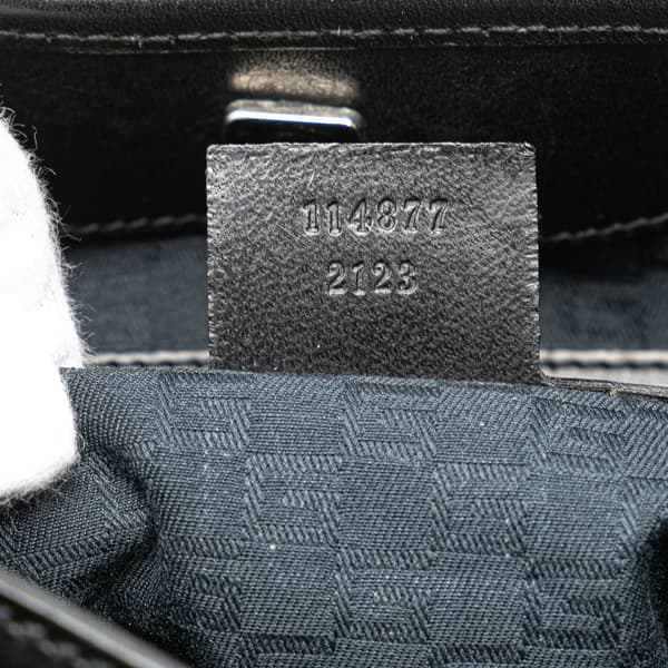 Pre-owned Gucci Canvas Reins Hobo Black