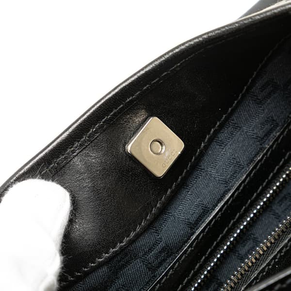 Pre-owned Gucci Canvas Reins Hobo Black