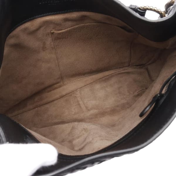 Pre-owned Bottega Veneta Small Nappa Intrecciato Loop Hobo Black