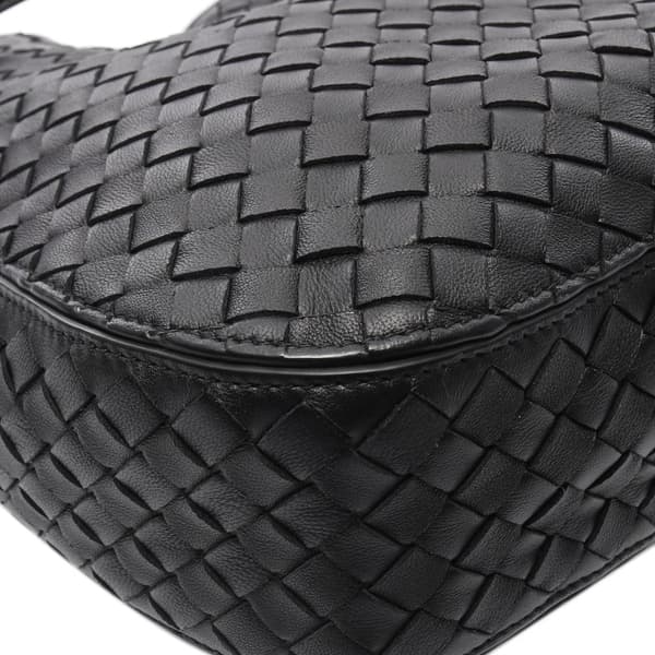 Pre-owned Bottega Veneta Small Nappa Intrecciato Loop Hobo Black
