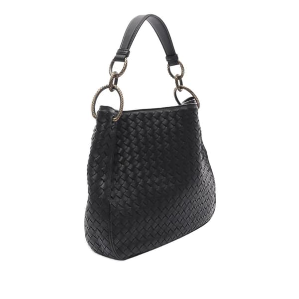 Pre-owned Bottega Veneta Small Nappa Intrecciato Loop Hobo Black