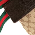 Miniatyrbillede 9 af 10: Pre-owned Gucci GG Canvas Web Double Pocket Belt Bag Brown