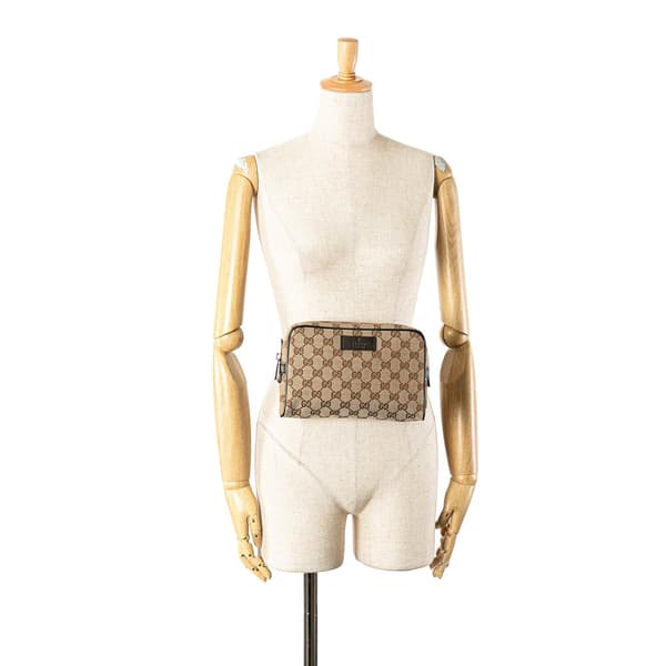 Pre-owned Gucci GG Canvas Belt Bag Brown