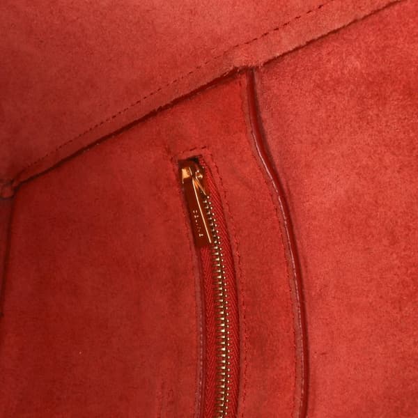 Pre-owned Celine Small Leather Seau Sangle Bucket Bag Red