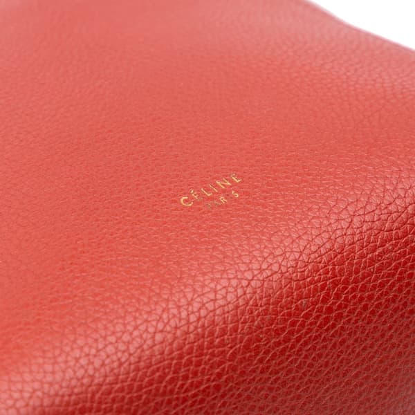 Pre-owned Celine Small Leather Seau Sangle Bucket Bag Red