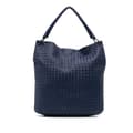 Miniatyrbilde 1 av 8: Pre-owned Bottega Veneta Nappa Intrecciato Bucket Bag Blue
