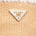 Miniatyrbild 6 av 10: Pre-owned Prada City Calf Trimmed Paglia Bucket Bag Brown