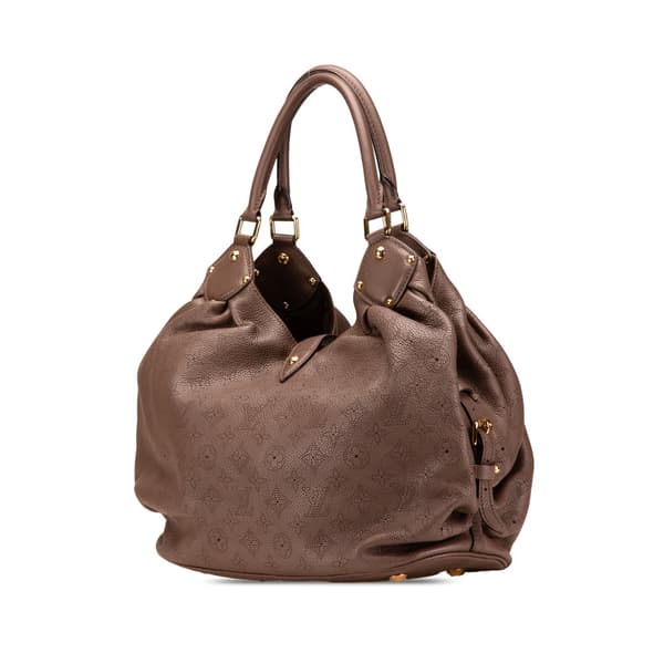 Pre-owned Louis Vuitton Monogram Mahina L Hobo Brown