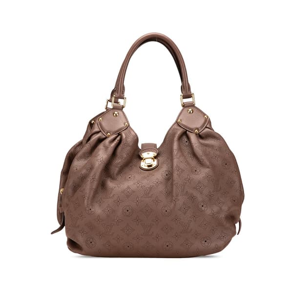 Pre-owned Louis Vuitton Monogram Mahina L Hobo Brown