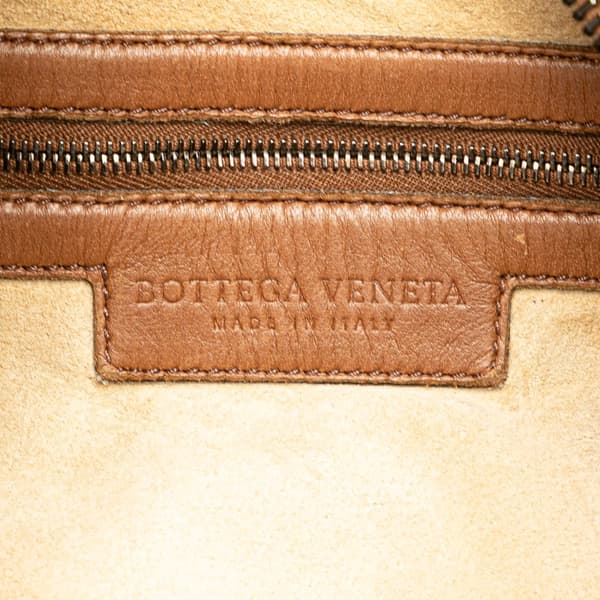 Pre-owned Bottega Veneta Small Perforated Nappa Intrecciato Veneta Hobo Brown