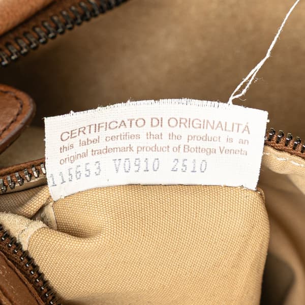 Pre-owned Bottega Veneta Small Perforated Nappa Intrecciato Veneta Hobo Brown