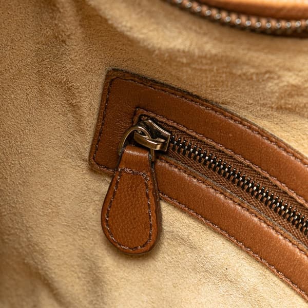 Pre-owned Bottega Veneta Small Perforated Nappa Intrecciato Veneta Hobo Brown