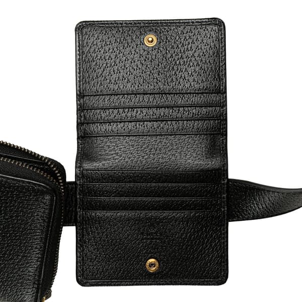 Pre-owned Gucci GG Marmont Leather Double Belt Bag Black