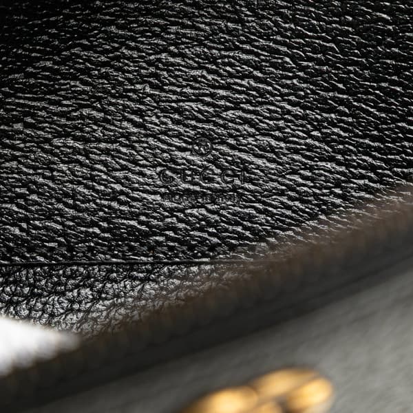Pre-owned Gucci GG Marmont Leather Double Belt Bag Black