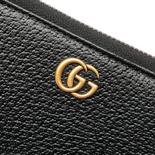 Pre-owned Gucci GG Marmont Leather Double Belt Bag Black