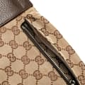 Miniatyrbild 8 av 9: Pre-owned Gucci GG Canvas Web Double Pocket Belt Bag Brown