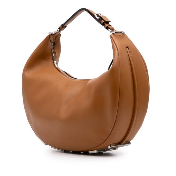 Pre-owned Fendi Medium Leather Fendigraphy Hobo Brown