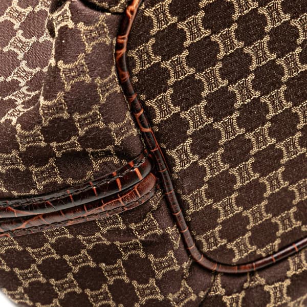 Pre-owned Celine Macadam Canvas Bittersweet Hobo Brown