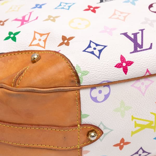 Pre-owned Louis Vuitton Monogram Multicolore Greta White