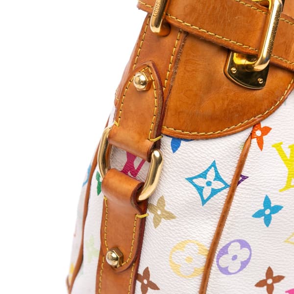 Pre-owned Louis Vuitton Monogram Multicolore Greta White