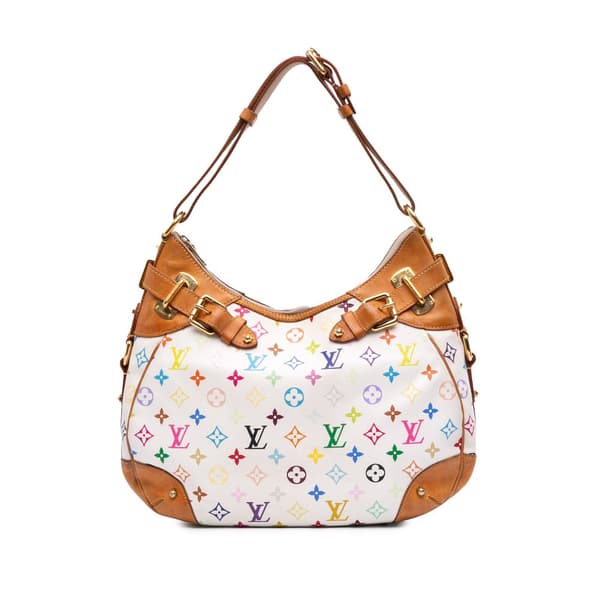 Pre-owned Louis Vuitton Monogram Multicolore Greta White