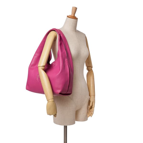 Pre-owned LOEWE Leather Dunas Hobo Pink