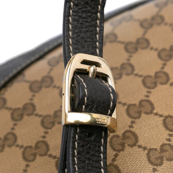 Pre-owned Gucci Large GG Crystal Half Moon Hobo Brown