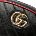 Miniatyrbillede 7 af 10: Pre-owned Gucci GG Marmont Leather Matelasse Torchon Belt Bag Black