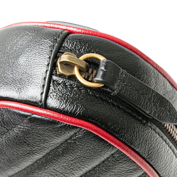 Pre-owned Gucci GG Marmont Leather Matelasse Torchon Belt Bag Black