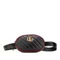 Miniatyrbillede 1 af 10: Pre-owned Gucci GG Marmont Leather Matelasse Torchon Belt Bag Black