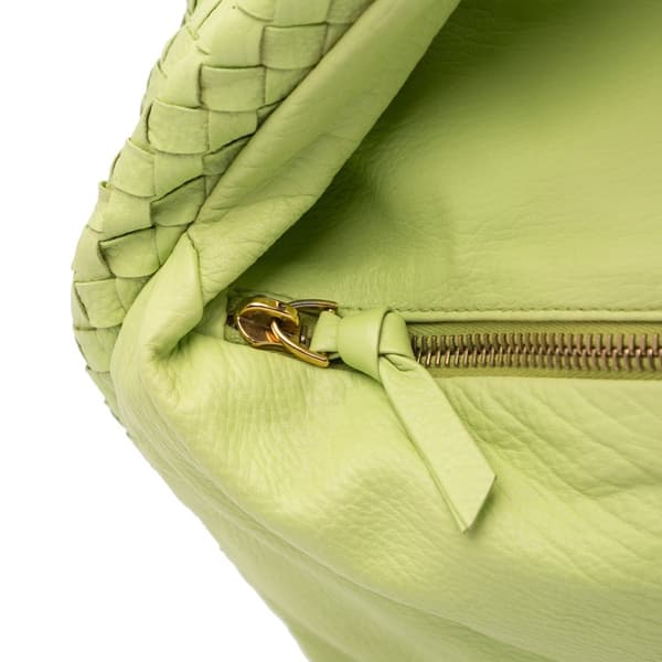 Pre-owned Bottega Veneta Nappa Intrecciato Knot Hobo Green