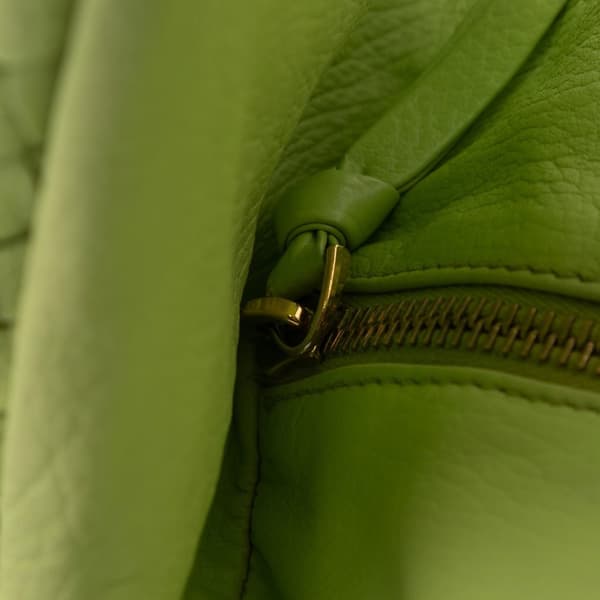 Pre-owned Bottega Veneta Nappa Intrecciato Knot Hobo Green