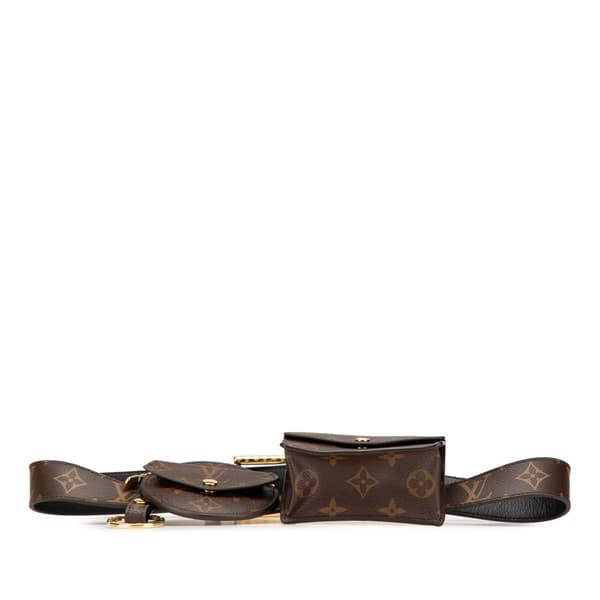 Pre-owned Louis Vuitton Monogram Daily Multi Pocket 30mm Belt Brown