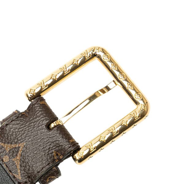 Pre-owned Louis Vuitton Monogram Daily Multi Pocket 30mm Belt Brown