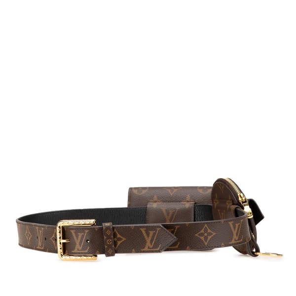 Pre-owned Louis Vuitton Monogram Daily Multi Pocket 30mm Belt Brown