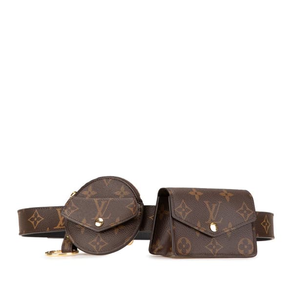 Pre-owned Louis Vuitton Monogram Daily Multi Pocket 30mm Belt Brown