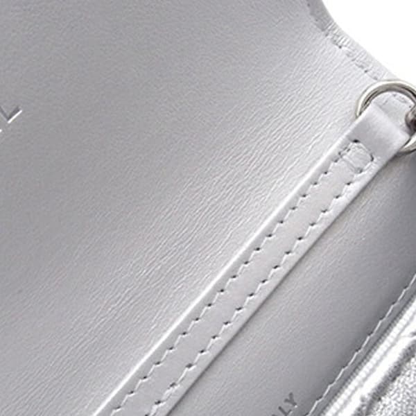 Pre-owned Chanel Metallic Lambskin Crystal Star Chain Belt Bag Silver