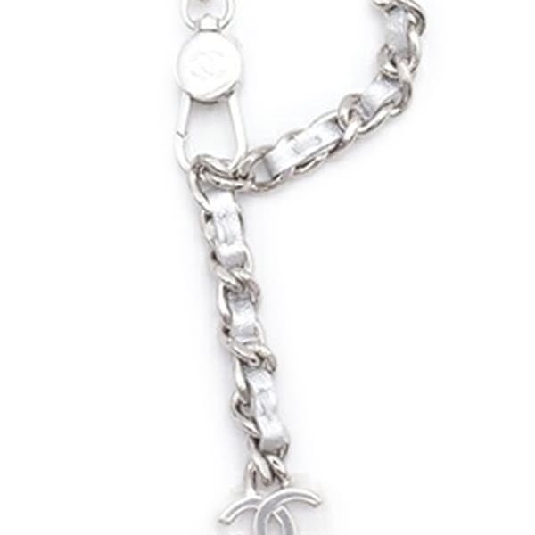 Pre-owned Chanel Metallic Lambskin Crystal Star Chain Belt Bag Silver