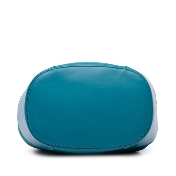 Pre-owned Gucci Medium Calfskin Bright Diamante Bucket Blue