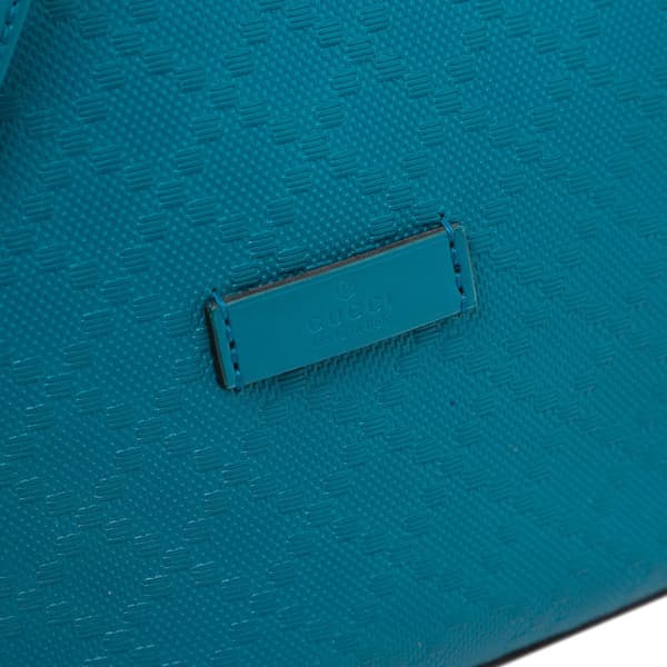Pre-owned Gucci Medium Calfskin Bright Diamante Bucket Blue