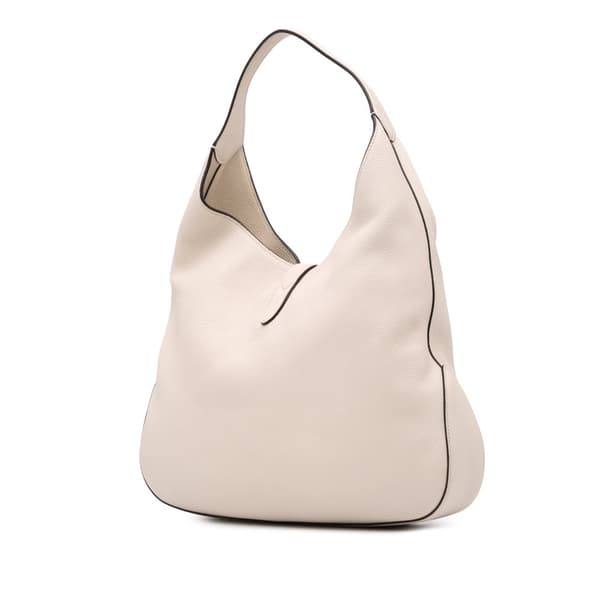 Pre-owned Gucci Calfskin Soft Jackie Hobo White