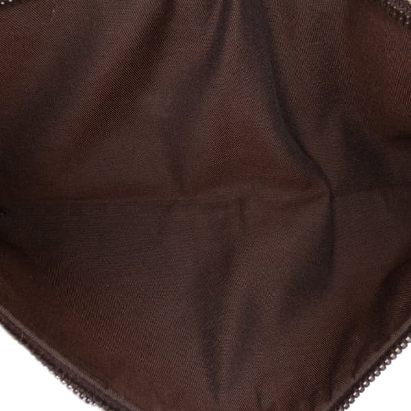 Pre-owned Gucci GG Canvas Web Double Pocket Belt Bag Brown